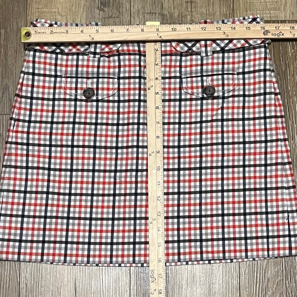 J Crew Wool Blend Plaid Belted Mini Skirt Size 8 Grunge Preppy 90s Y2k Academia - Picture 5 of 5